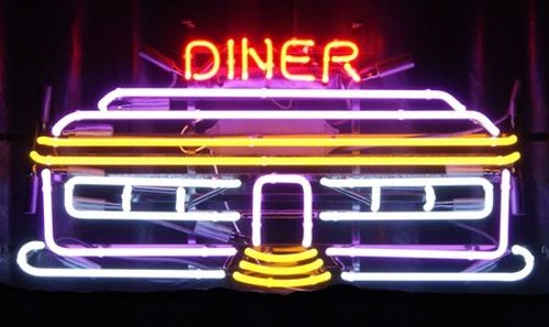 classic diner restaurant néon sign