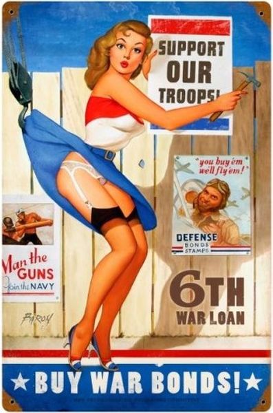 Pin Up War Bonds Plaques Usa Fifties 