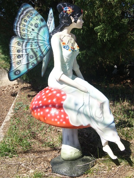 Suyorpe Statue de jardin en forme de fée (champignon)