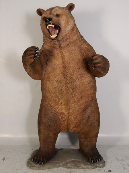 Ebros Statue d'ours grizzly marron géant sur pied réaliste de plus de 1,2 m  de haut rustique pour chalet de chasseur Décoration de qualité pour maison  et terrasse : : Maison