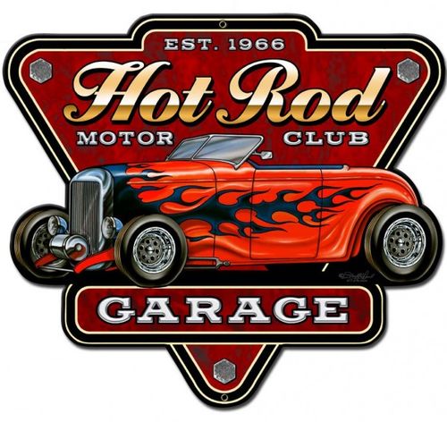 Hot Rod Garage 1966 Plaques Usa Fifties