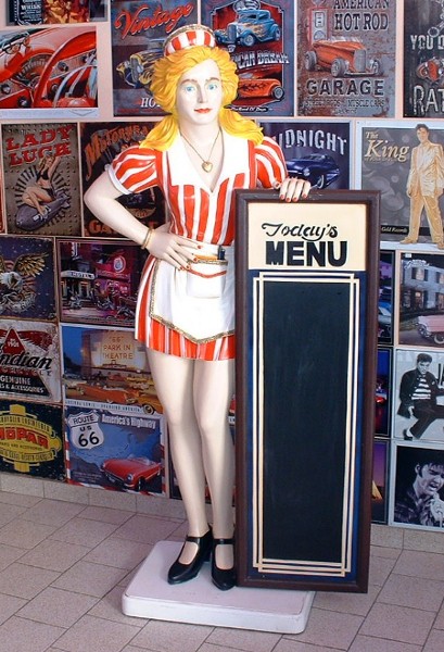 Serveuse Menu Statues Usa Fifties